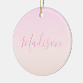 Ihr Text | Elegantes Script & Soft Blush Pink Ombr Keramik Ornament (Links)