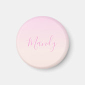 Ihr Text | Elegantes Script & Soft Blush Pink Ombr Magnet (Vorne)
