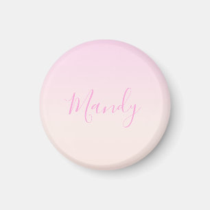 Ihr Text Elegantes Script & Soft Blush Pink Ombr Magnet