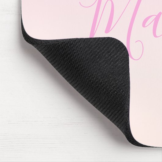 Ihr Text | Elegantes Script & Soft Blush Pink Ombr Mousepad (Ecke)