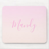 Ihr Text | Elegantes Script & Soft Blush Pink Ombr Mousepad (Vorne)