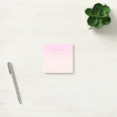 Ihr Text | Elegantes Script & Soft Blush Pink Ombr Post-it Klebezettel (Büro)