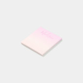 Ihr Text | Elegantes Script & Soft Blush Pink Ombr Post-it Klebezettel (angewinkelt)