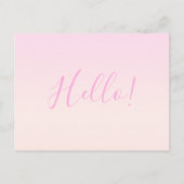 Ihr Text | Elegantes Script & Soft Blush Pink Ombr Postkarte (Vorderseite)