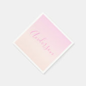 Ihr Text | Elegantes Script & Soft Blush Pink Ombr Serviette (Ecke)