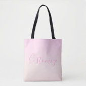 Ihr Text | Elegantes Script & Soft Blush Pink Ombr Tasche (Vorderseite)