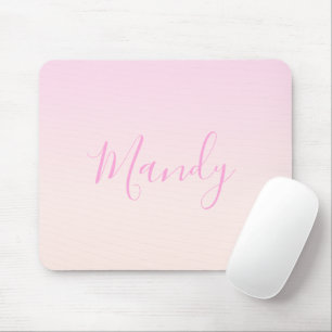 Ihr Text   Elegantes Skript & Sanftes Rosa Ombre Mousepad