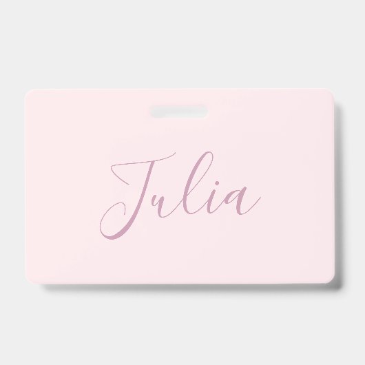 Ihr Text | Elegantes Skript & Soft Blush Pink Ausweis (Vorderseite)