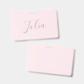 Ihr Text | Elegantes Skript & Soft Blush Pink Ausweis (Vorder- & Rückseite)