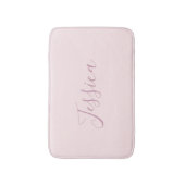 Ihr Text | Elegantes Skript & Soft Blush Pink Badematte (Vorderseite Vertikal)