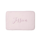 Ihr Text | Elegantes Skript & Soft Blush Pink Badematte (Vorderseite)