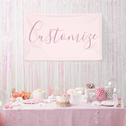 Ihr Text | Elegantes Skript & Soft Blush Pink Banner (Party)
