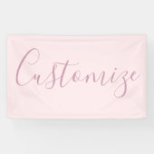 Ihr Text | Elegantes Skript & Soft Blush Pink Banner (Horizontal)