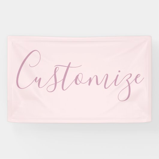 Ihr Text | Elegantes Skript & Soft Blush Pink Banner (Horizontal)