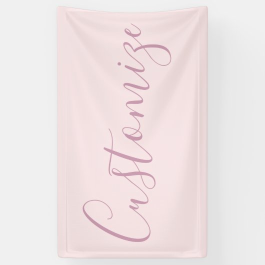 Ihr Text | Elegantes Skript & Soft Blush Pink Banner (Vertikal)