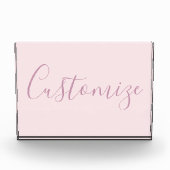 Ihr Text | Elegantes Skript & Soft Blush Pink Fotoblock (Vorderseite)