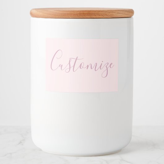 Ihr Text | Elegantes Skript & Soft Blush Pink Lebensmitteletikett (Vorderseite)
