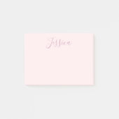Ihr Text | Elegantes Skript & Soft Blush Pink Post-it Klebezettel (Vorderseite)