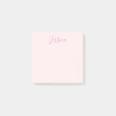 Ihr Text | Elegantes Skript & Soft Blush Pink Post-it Klebezettel (Vorderseite)