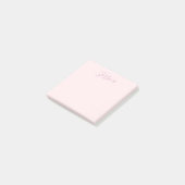Ihr Text | Elegantes Skript & Soft Blush Pink Post-it Klebezettel (angewinkelt)