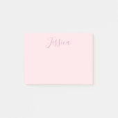 Ihr Text | Elegantes Skript & Soft Blush Pink Post-it Klebezettel (Vorderseite)