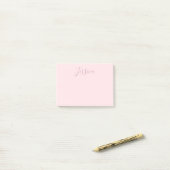 Ihr Text | Elegantes Skript & Soft Blush Pink Post-it Klebezettel (Auf Schreibtisch)