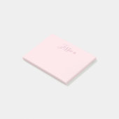Ihr Text | Elegantes Skript & Soft Blush Pink Post-it Klebezettel (angewinkelt)