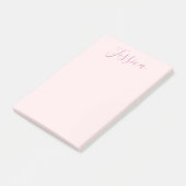 Ihr Text | Elegantes Skript & Soft Blush Pink Post-it Klebezettel (angewinkelt)