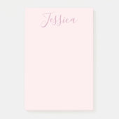 Ihr Text | Elegantes Skript & Soft Blush Pink Post-it Klebezettel (Vorderseite)