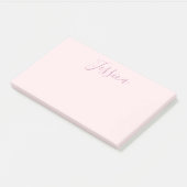 Ihr Text | Elegantes Skript & Soft Blush Pink Post-it Klebezettel (angewinkelt)