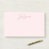 Ihr Text | Elegantes Skript & Soft Blush Pink Post-it Klebezettel (Auf Schreibtisch)