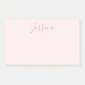 Ihr Text | Elegantes Skript & Soft Blush Pink Post-it Klebezettel (Vorderseite)