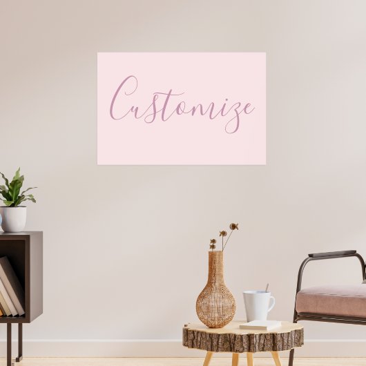 Ihr Text | Elegantes Skript & Soft Blush Pink Poster (Wohnzimmer 3)