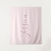 Ihr Text | Elegantes Skript & Soft Blush Pink Wandteppich (Vorderseite)