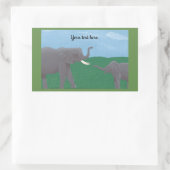 Ihr Text, Elephant Stickers, Mutter und Kind Rechteckiger Aufkleber (Tasche)