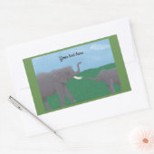 Ihr Text, Elephant Stickers, Mutter und Kind Rechteckiger Aufkleber (Umschlag)