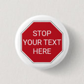 Ihr Text/Farbe Classic Red USA Stopp-Sign-Traffic Button (Vorderseite)