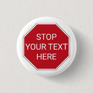 Ihr Text/Farbe Classic Red USA Stopp-Sign-Traffic Button
