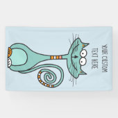 IHR Text & Farbe Funny Cat individuelles Banner (Horizontal)