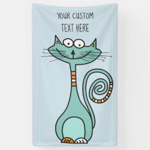 IHR Text & Farbe Funny Cat individuelles Banner