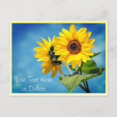 Ihr Text/Farbe Gelbe Sonnenblumen & Blauer Himmel Postkarte (Vorderseite)
