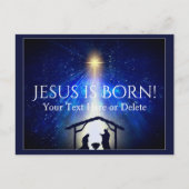 Ihr Text/Farbe Jesus Weihnachtsstern Blau Postkarte (Vorderseite)