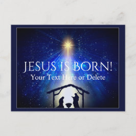 Ihr Text/Farbe Jesus Weihnachtsstern Blau Postkarte