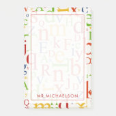 Ihr Text | Farbenfrohe Alphabet Post-it Klebezettel (Vorderseite)