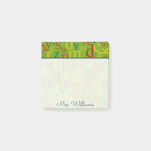 Ihr Text   Farbenfrohe Alphabet Post-it Klebezettel