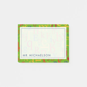 Ihr Text   Farbenfrohe Alphabet Post-it Klebezettel