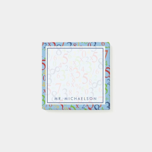 Ihr Text | Farbenfrohe Mathematik Post-it Klebezettel (Vorderseite)