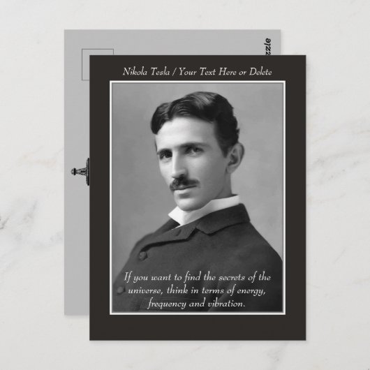 Ihr Text-/Farbinventar Nikola Tesla Foto Zitat Postkarte (Vorne/Hinten)