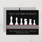 Ihr Text-/Farbschachbrettangebot Schwarz Postkarte (Vorne/Hinten)