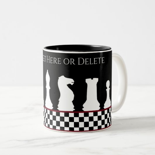 Ihr Text-/Farbschachbrettmuster Stück Schachschwar Zweifarbige Tasse (VorderseiteRechts)